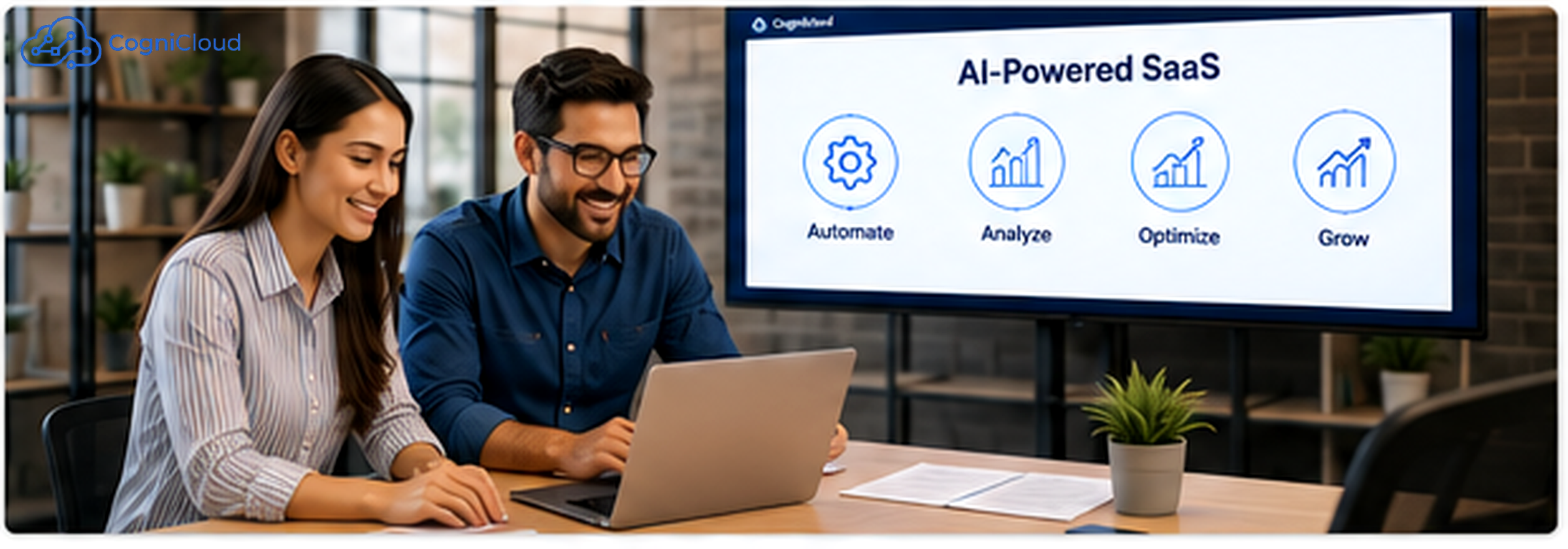 A small team using AI-powered SaaS